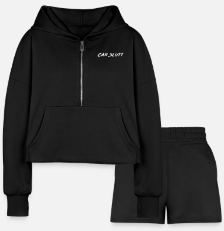 Women's Cropped Hoodie & Jogger Short Set