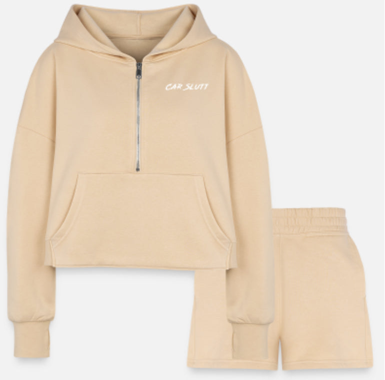 Women's Cropped Hoodie & Jogger Short Set