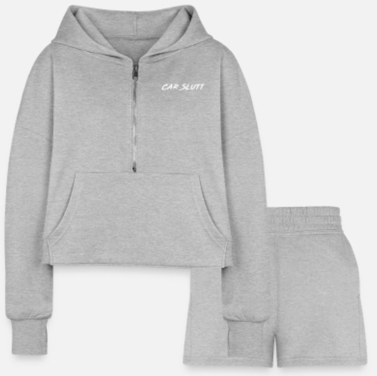 Women's Cropped Hoodie & Jogger Short Set