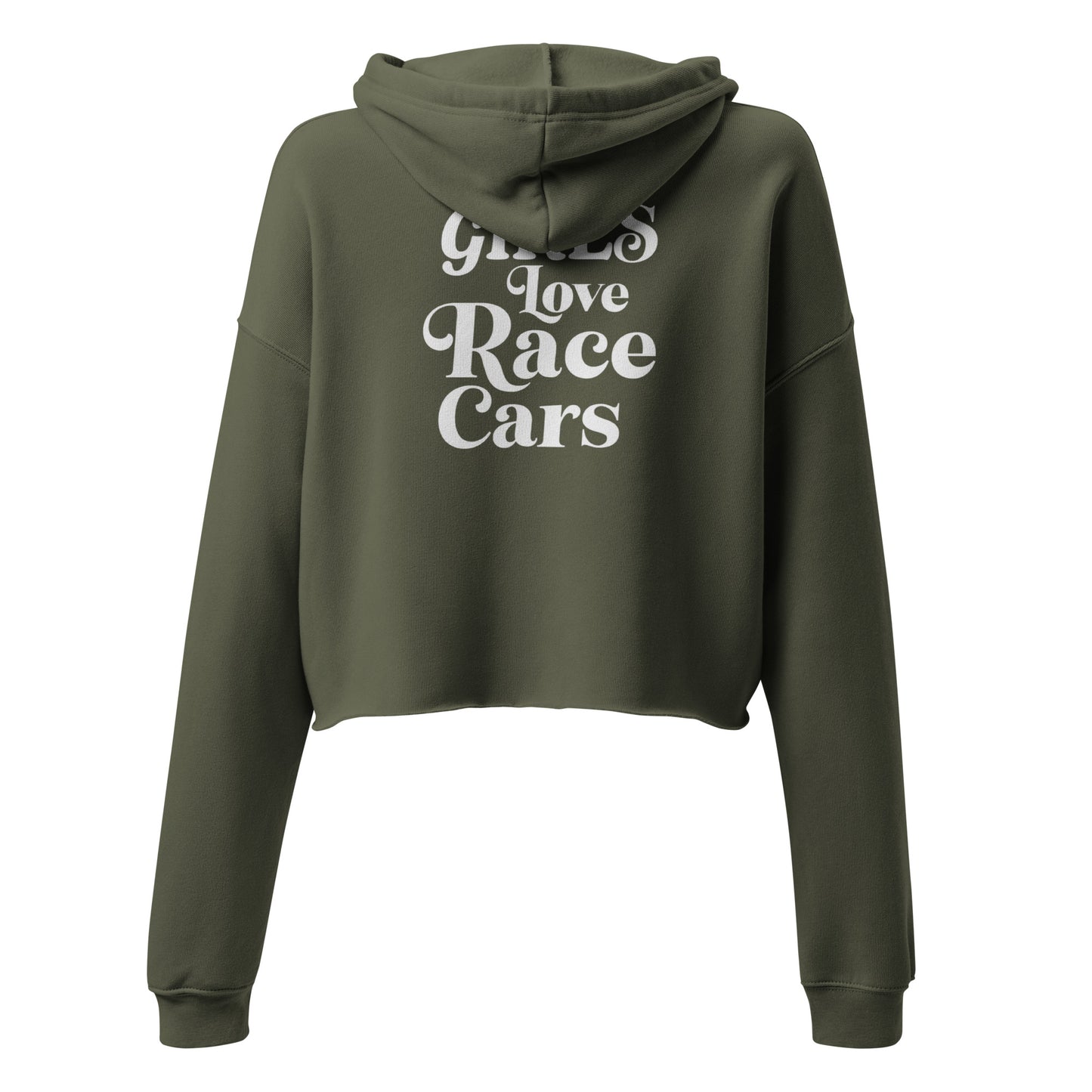 Hot Girls Love Race Cars Crop Hoodie