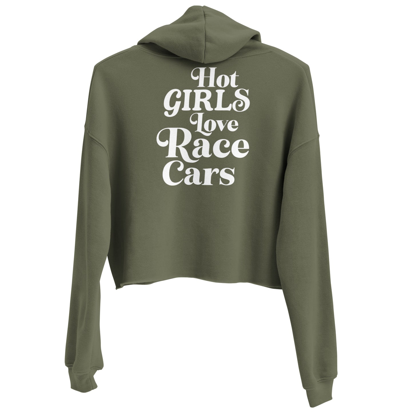 Hot Girls Love Race Cars Crop Hoodie