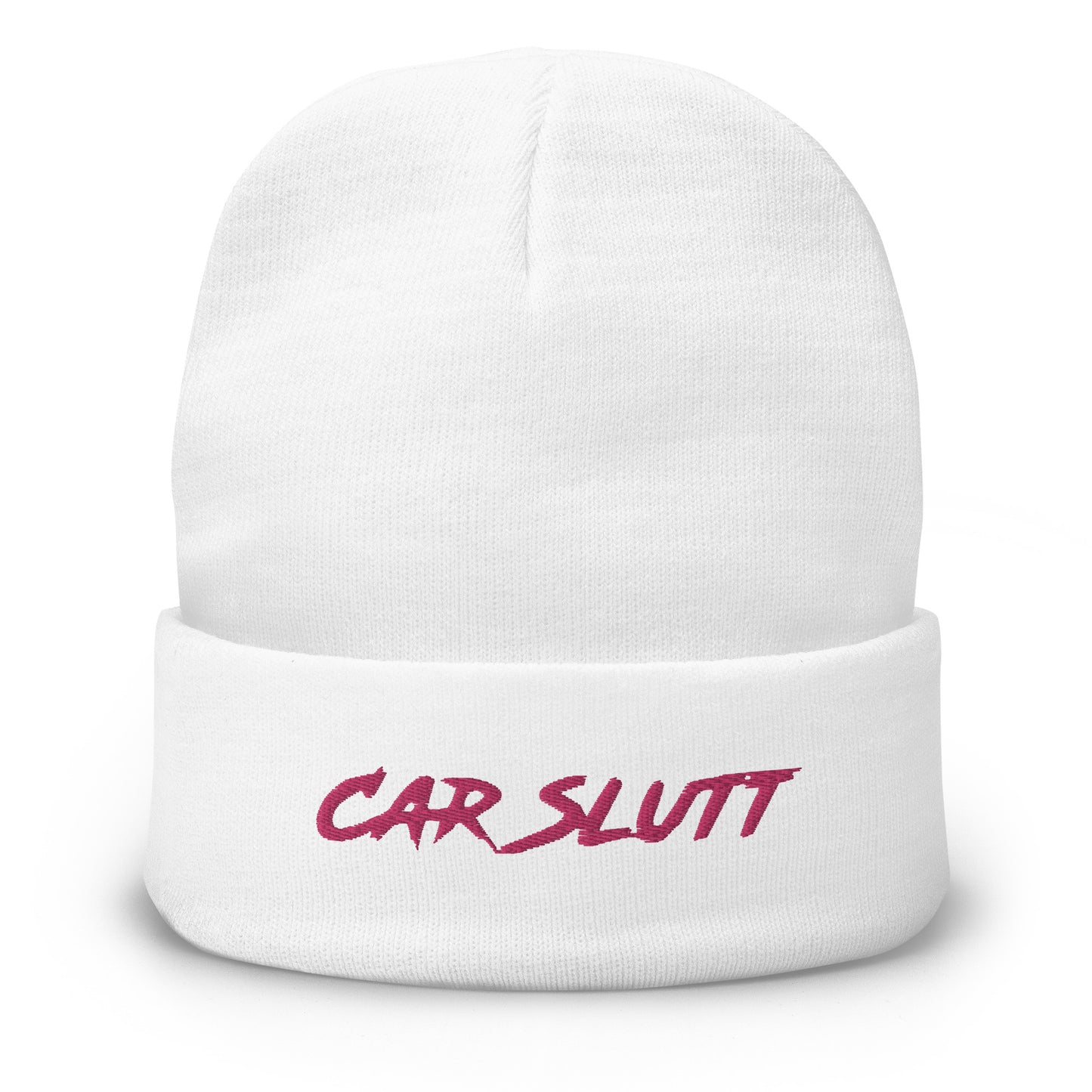 Cozy Embroidered White Beanie